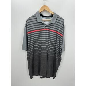 Nike Golf Mens Tour Performance Gray Striped Short Sleeve Shirt Size XXL Polo